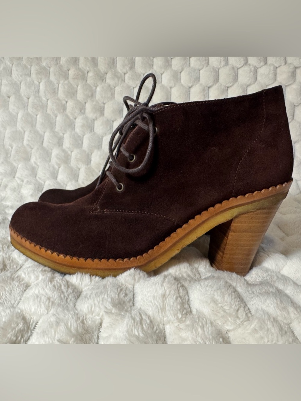 Kenzo Brown Suede Lace-Up Ankle Booties 37